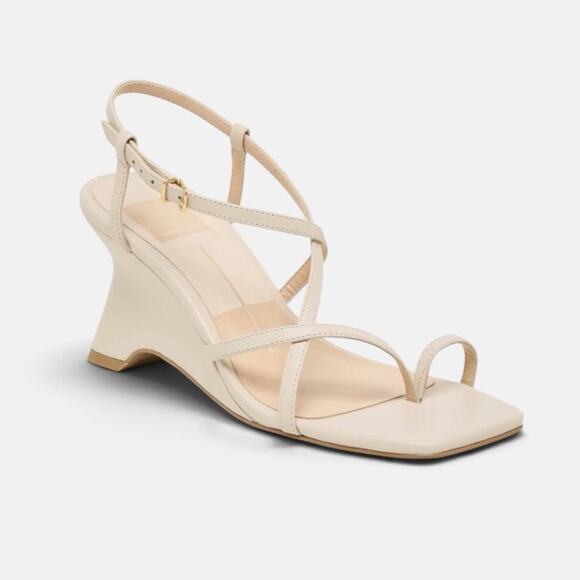 Dolce Vita Shoes - Dolce Vita Womens Aylee Toe-Ring Strappy Sculpted Wedge Sandals Cream Size 7 NIB